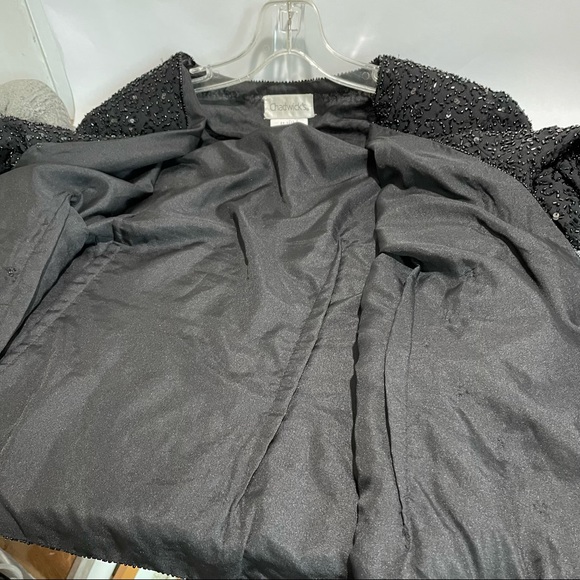 Chadwicks Black beaded sequined wrap top womens 14 - Picture 12 of 12